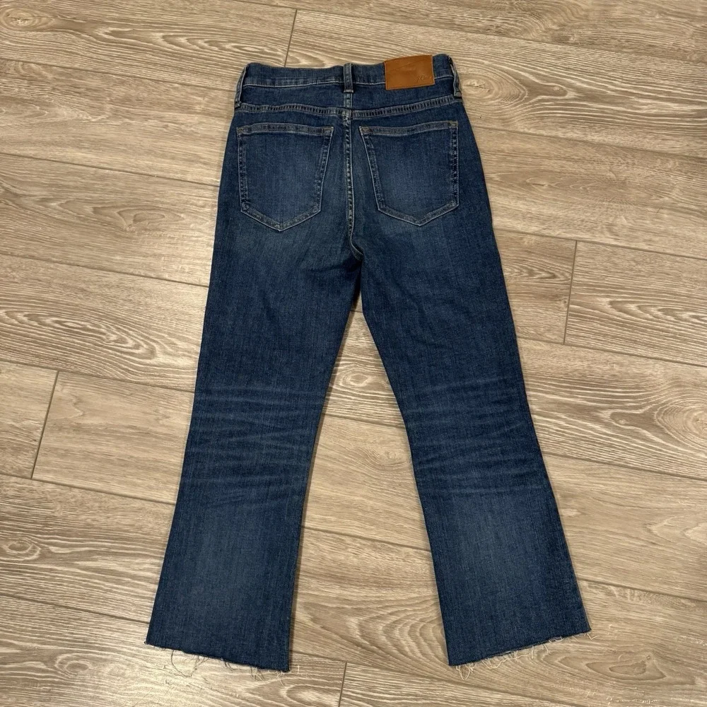 J.Crew Billie Demi Boot Crop Jeans‎ Women's 24 High Rise Button Fly Raw Hem